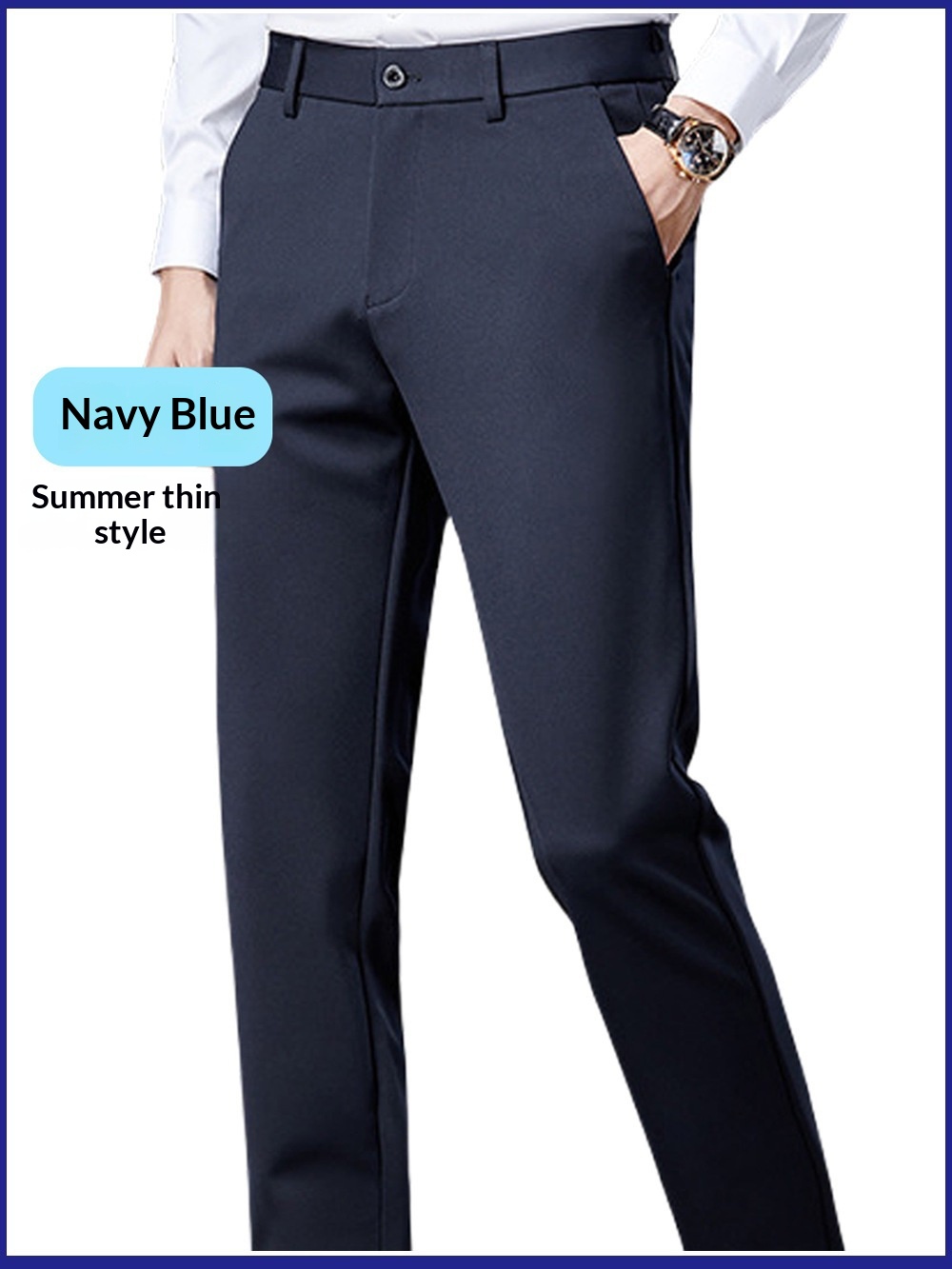 Professional non-iron trousers with medium stretch fabric