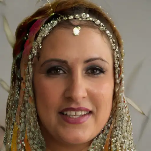 Photo of a stylish woman in her 20s, Middle Eastern, holding the evening bag.