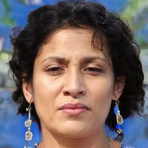 Woman showing off plump lips