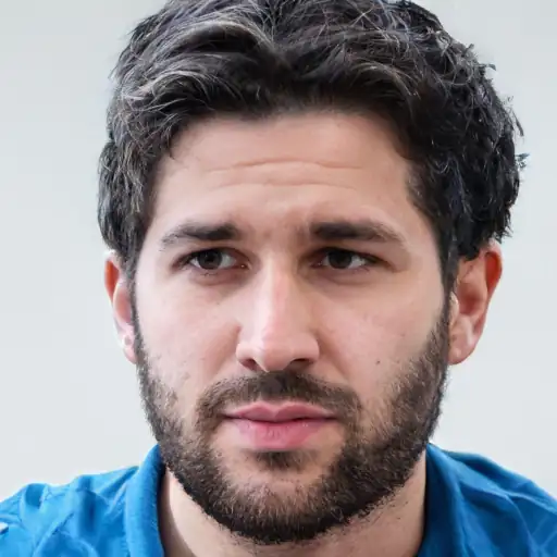 Man with happy skin