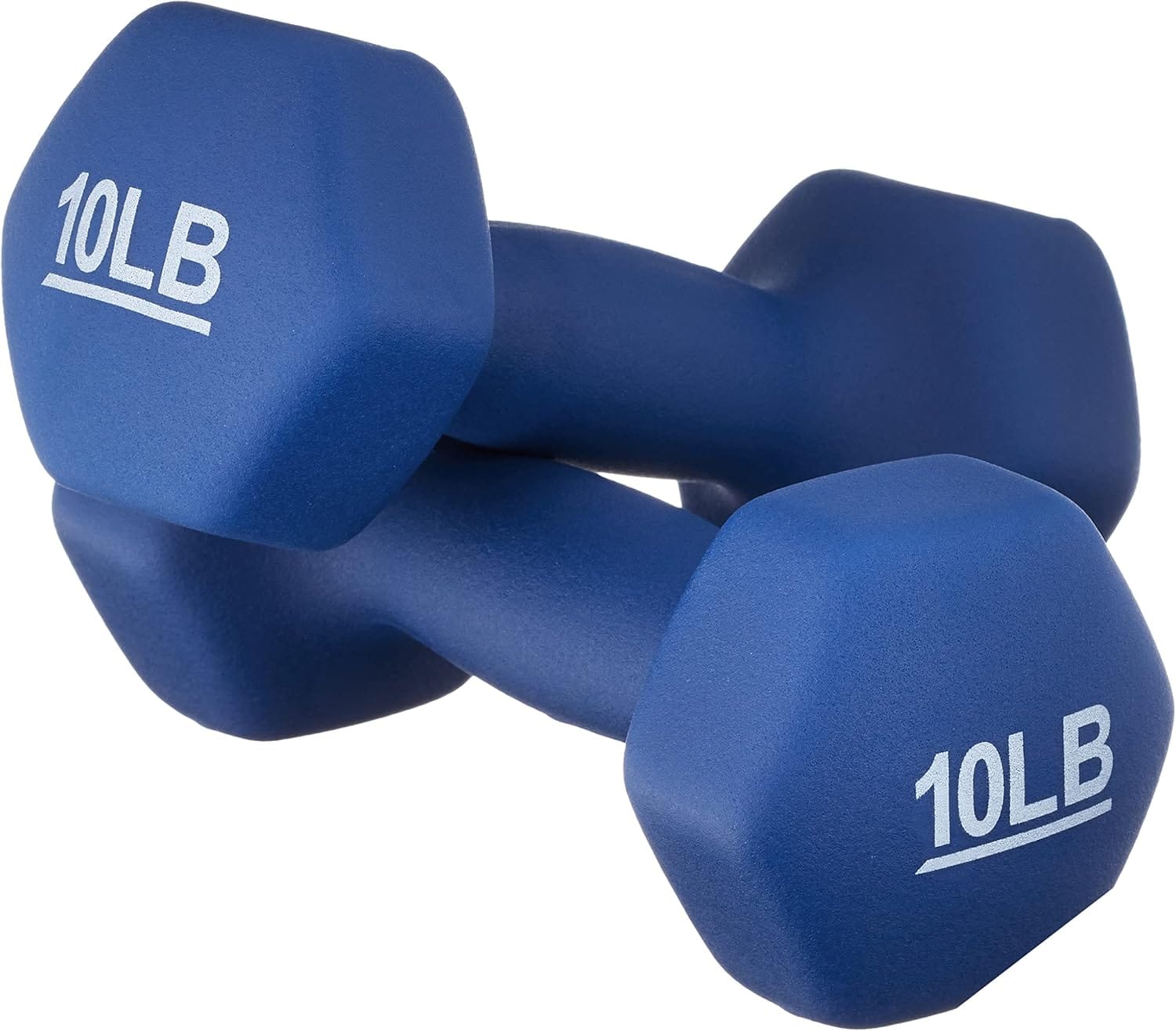 Set of navy blue neoprene dumbbells