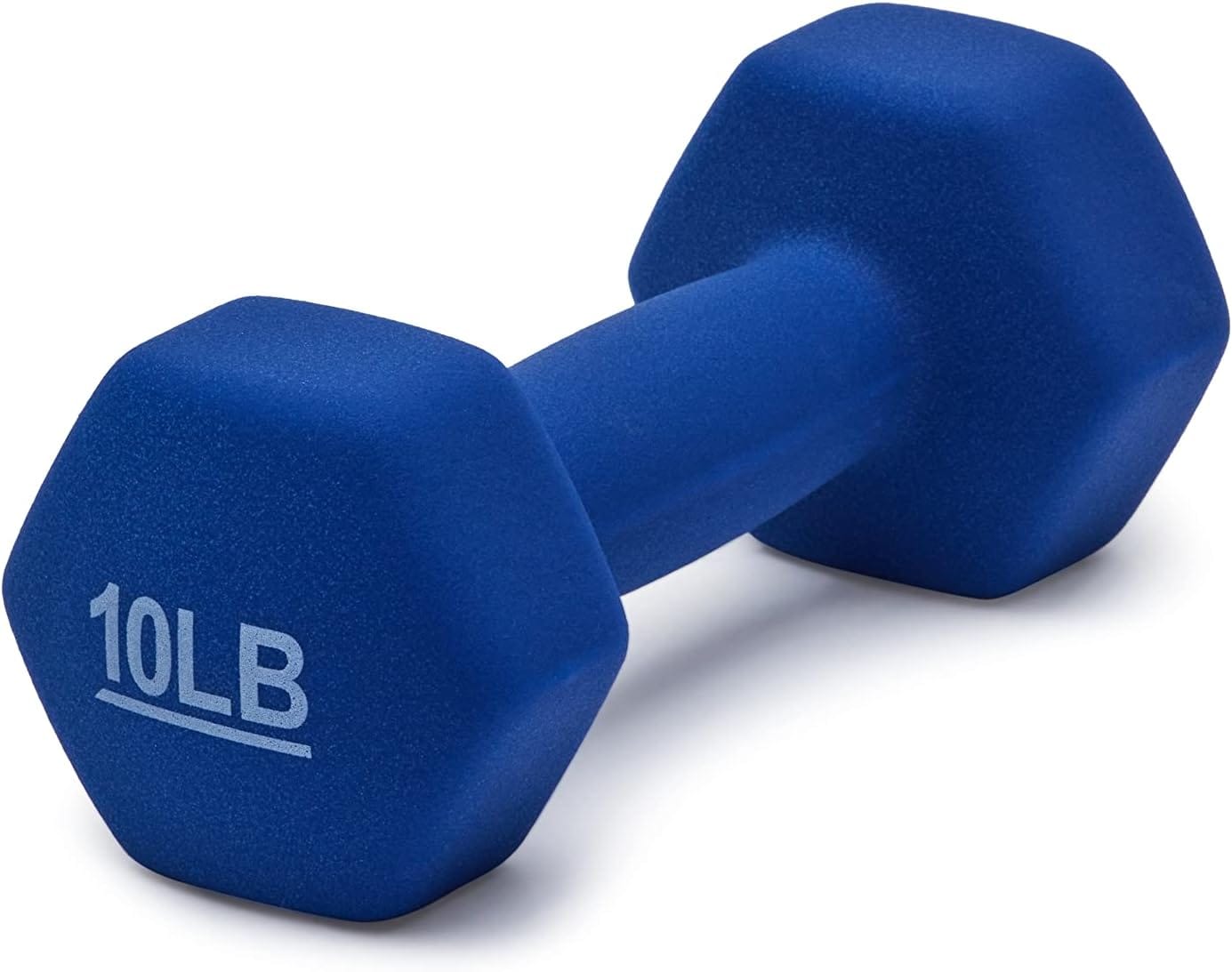 Set of two navy blue neoprene dumbbells