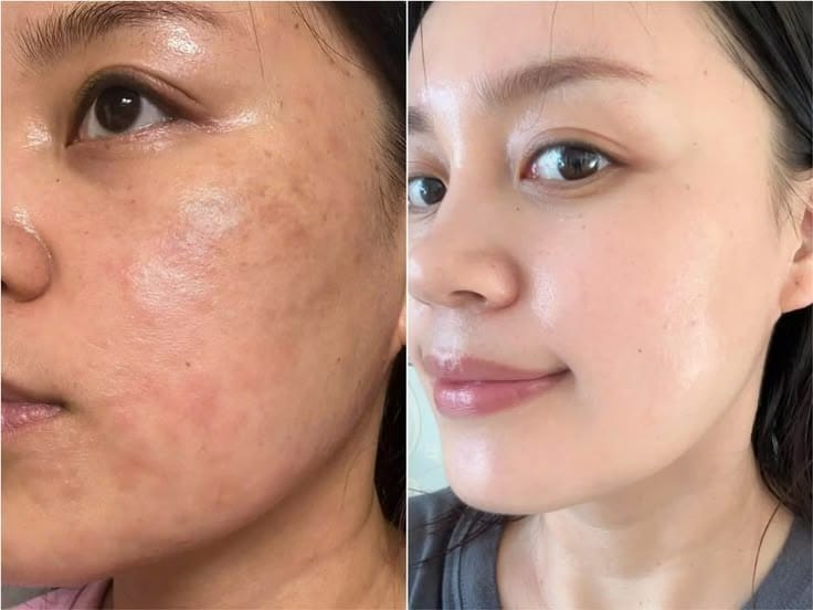 Skin after using Dr. Melax Peel Shot Exfoliating Black Rice Ampoule