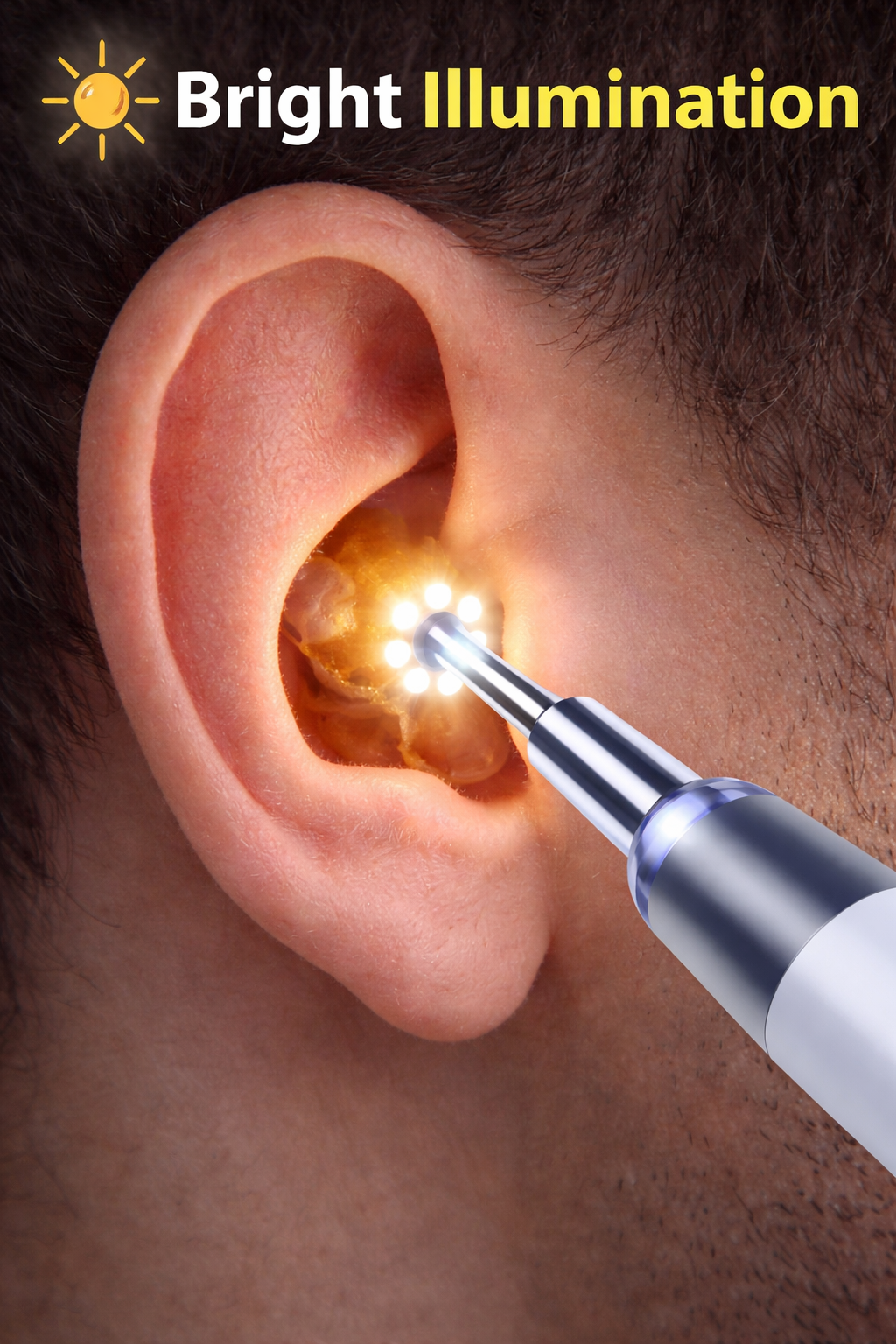LED lights for ear canal illumination