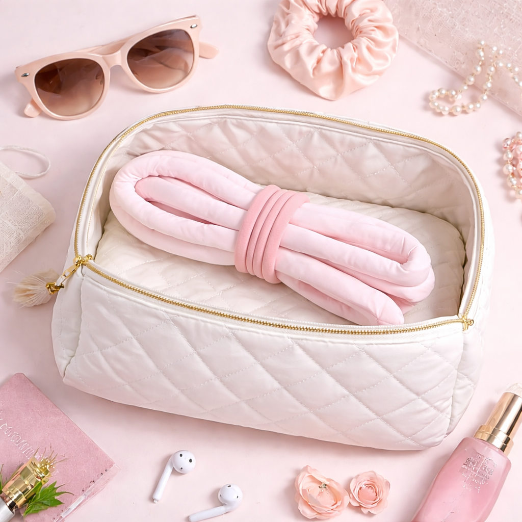 Image of curling wand in travel bag