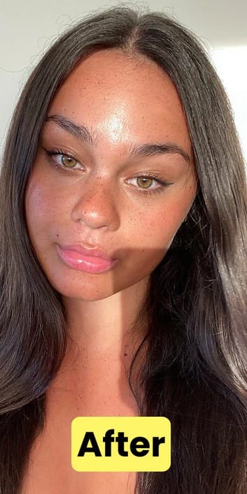 After using Tannies, skin glows with a natural tan