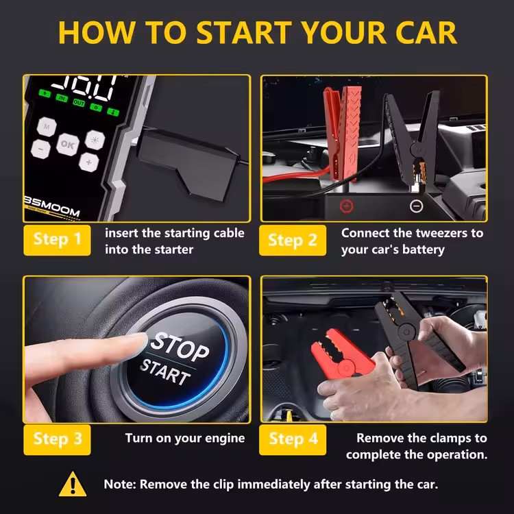 Portable Multi-Function Car Jump Starter & Booster