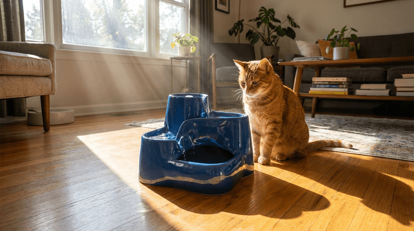 Fontaine à eau silencieuse pour chats