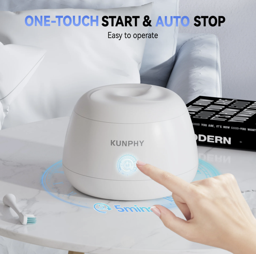 صورة لجهاز تنظيف الأسنان مع زر تشغيل