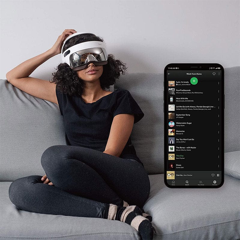 Illustration of soothing music playing during massage