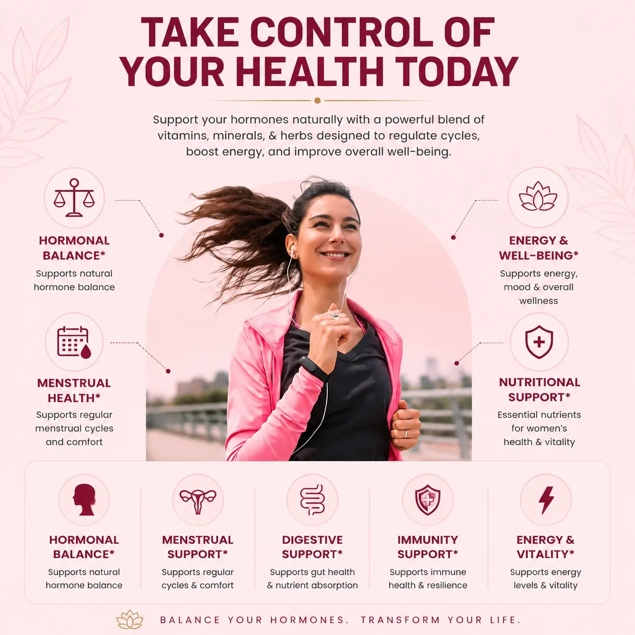 Happy woman feeling energized and balanced