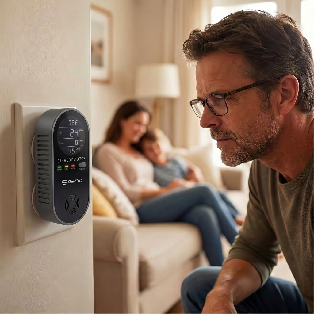 Child playing safely in a modern home