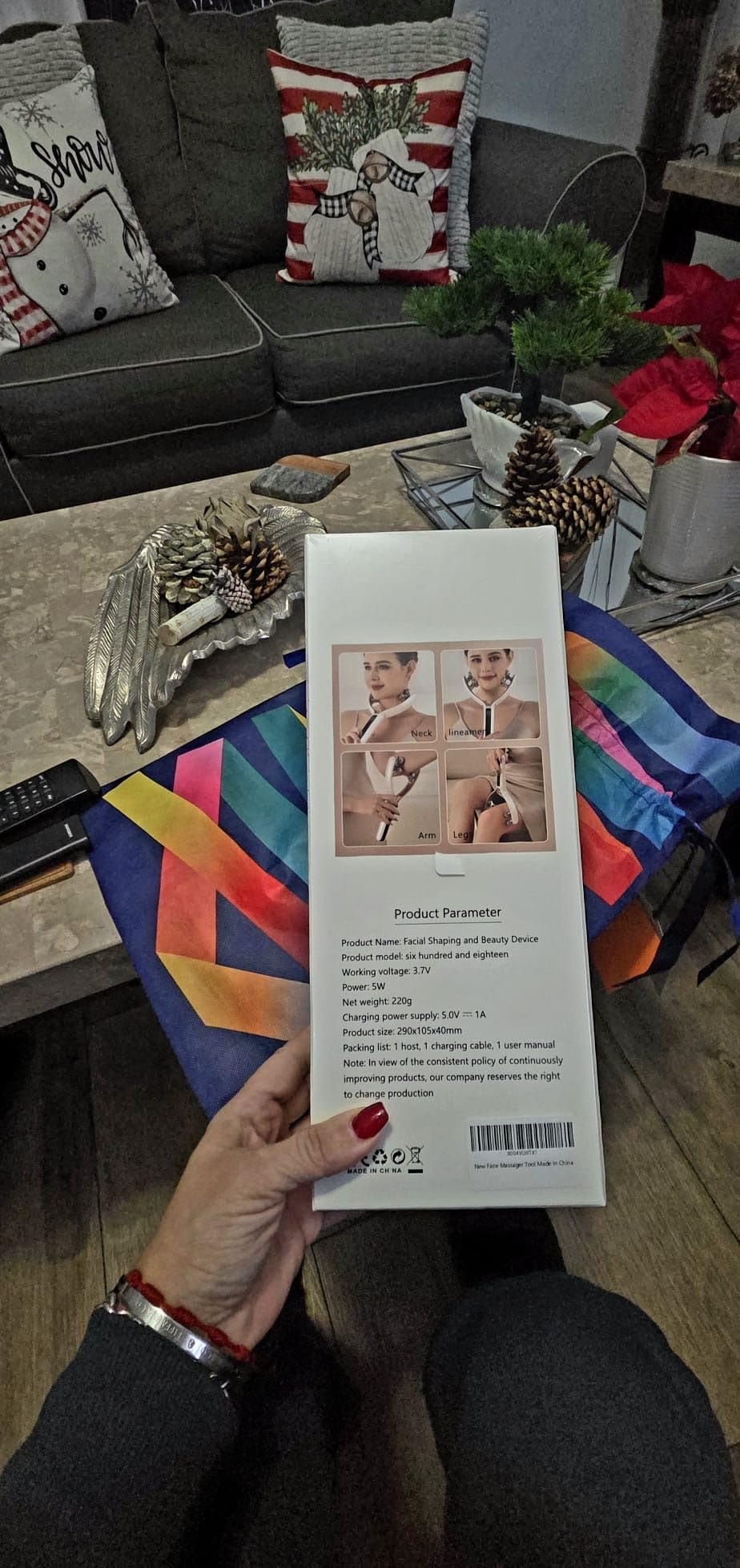 User demonstrating ContourLift Pro on neck area