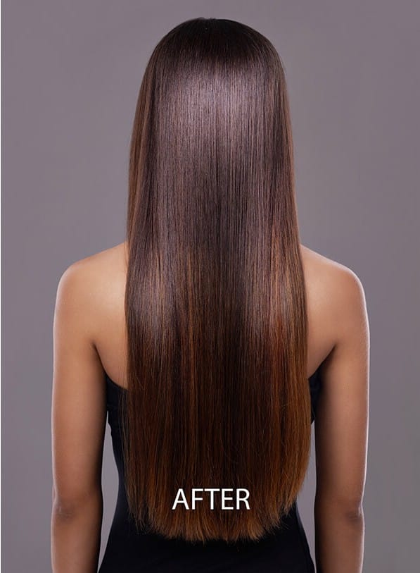 Glossy, healthy hair after treatment