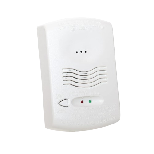 Close-up of Steadfast Gas & CO Detector showing alert status