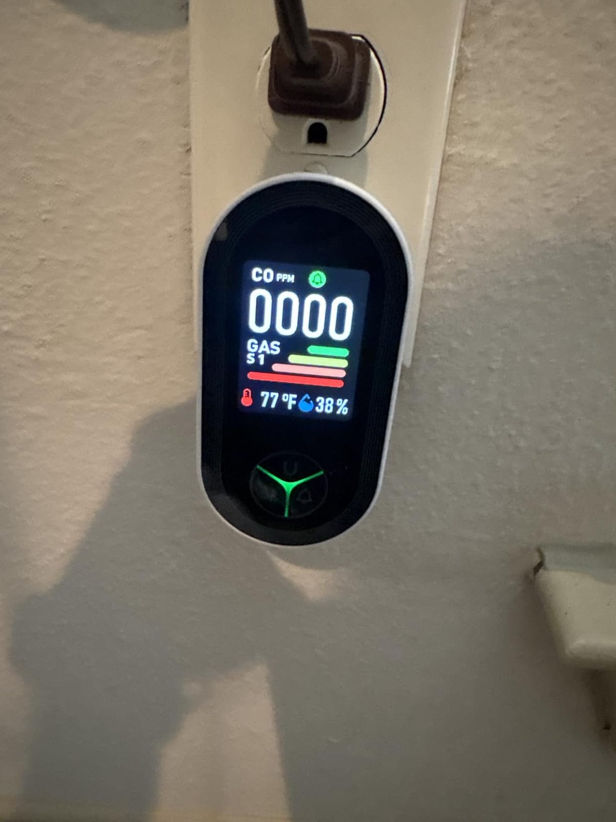 Close-up of the detector's digital display