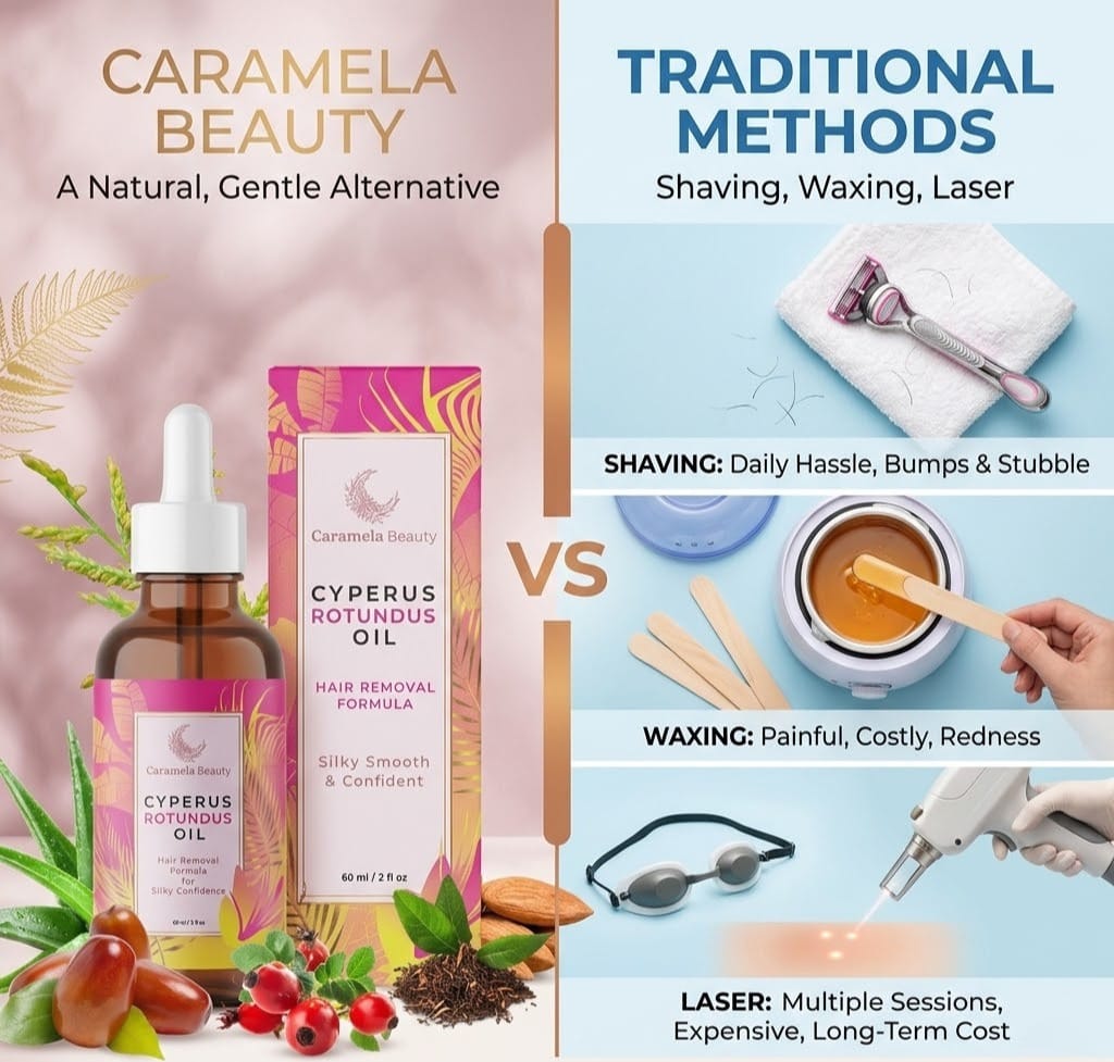 Botella de aceite Caramela Beauty con ingredientes naturales