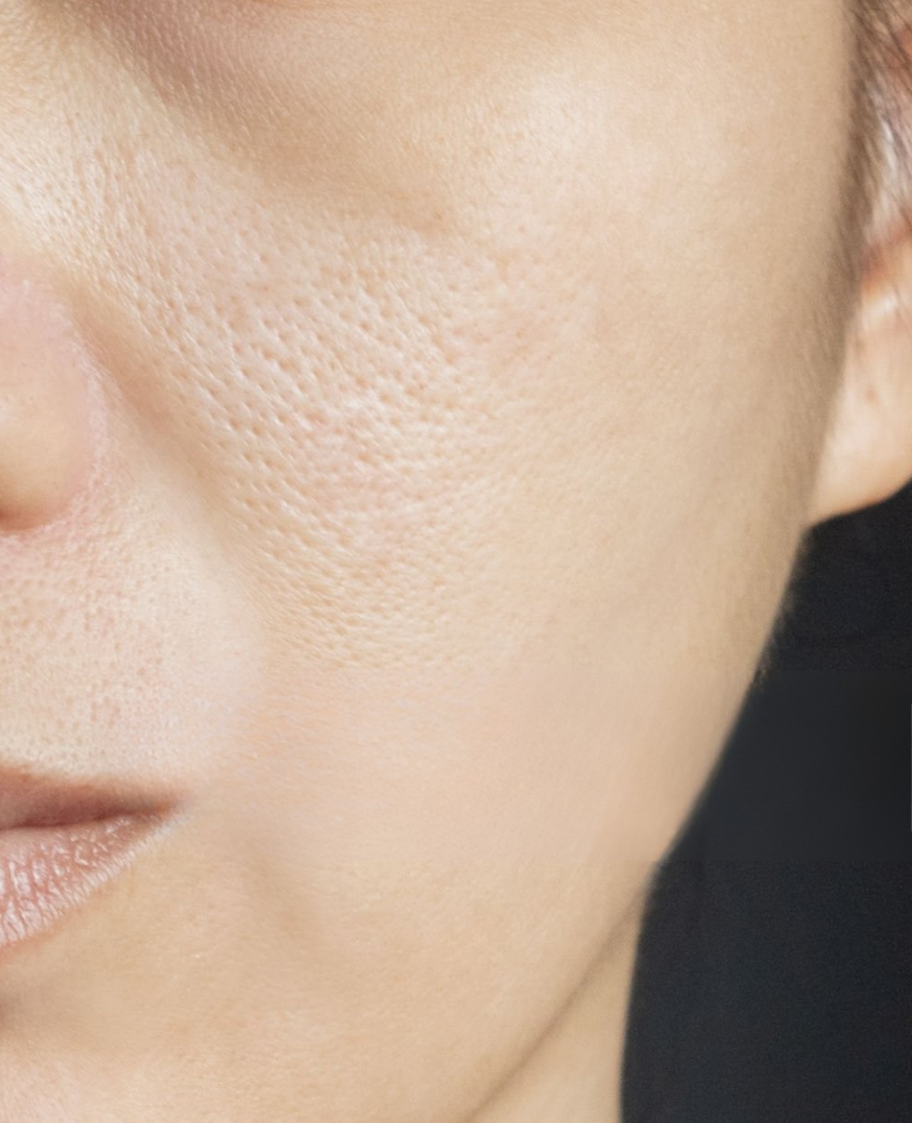 Radiant skin after consistent use of the skincare set, showing even tone.