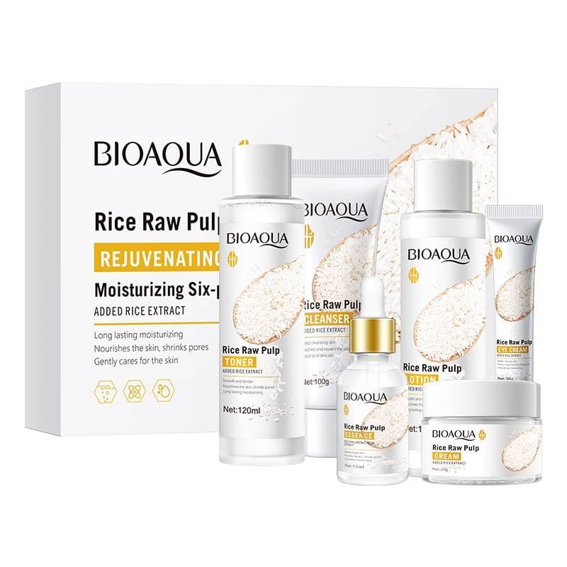 BIOAQUA Rice Raw Pulp Skincare Set - Transformative Rice Extract