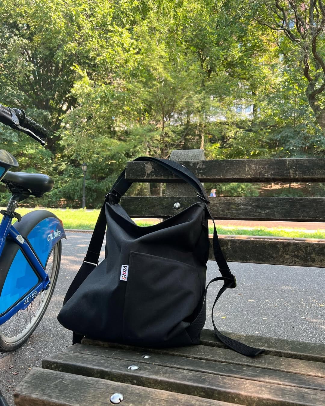 Yabirosa bag in a serene park setting