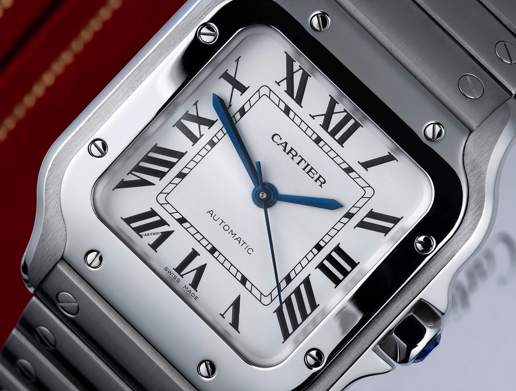 ساعة سانتوس من الفولاذ المقاوم للصدأ