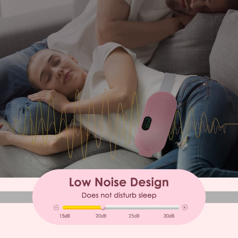 Ergonomic heating pad providing comfort and relief for women.