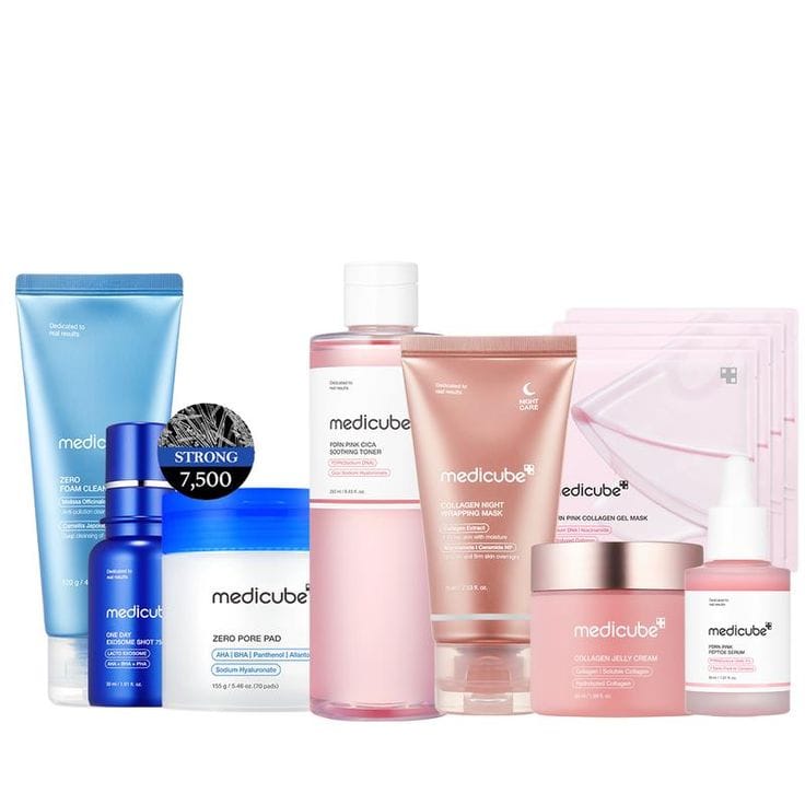 Medicube Skincare Collection featuring various products
