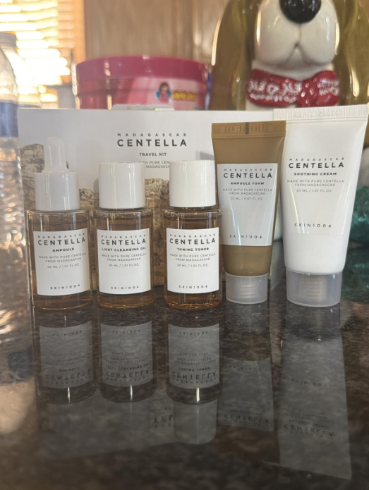 Close-up of skin showing reduced redness after using the product