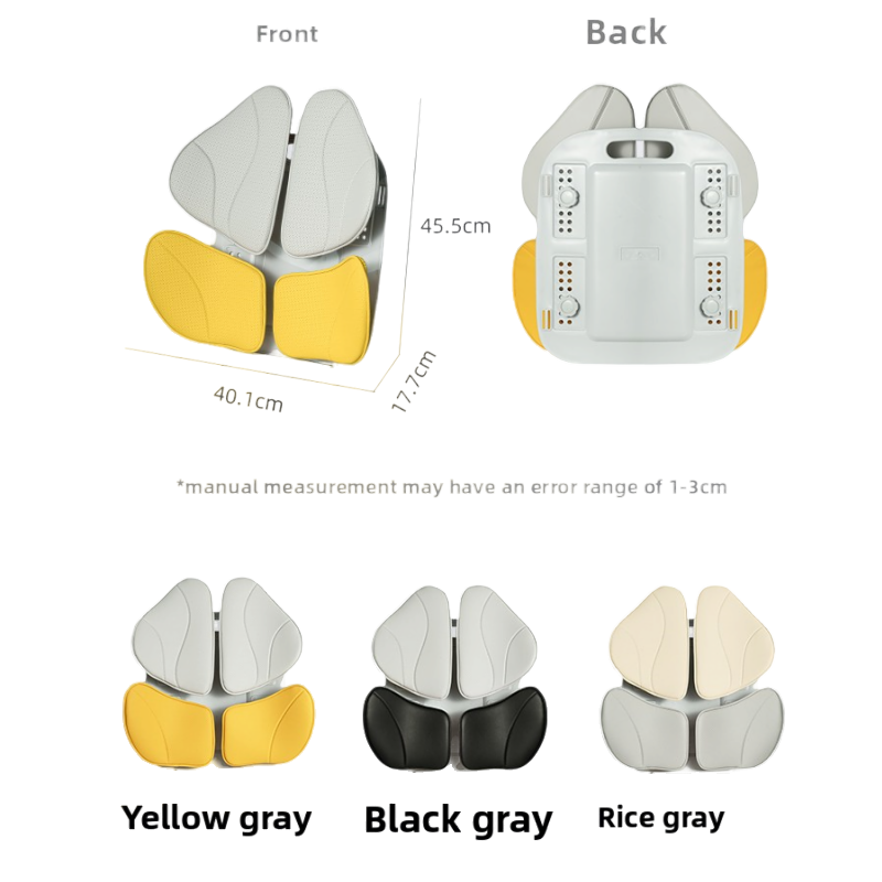 Image highlighting the breathable mesh and heat-pressed cotton material of the lumbar cushion