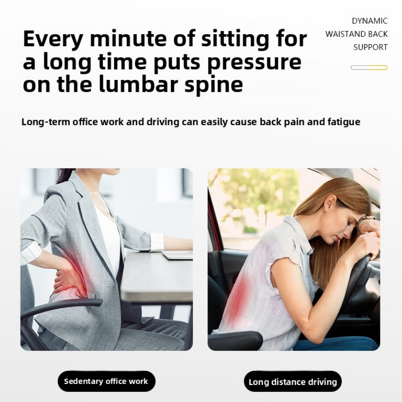 Close-up of the 3D mesh lumbar support cushion showing its four-leaf partition design