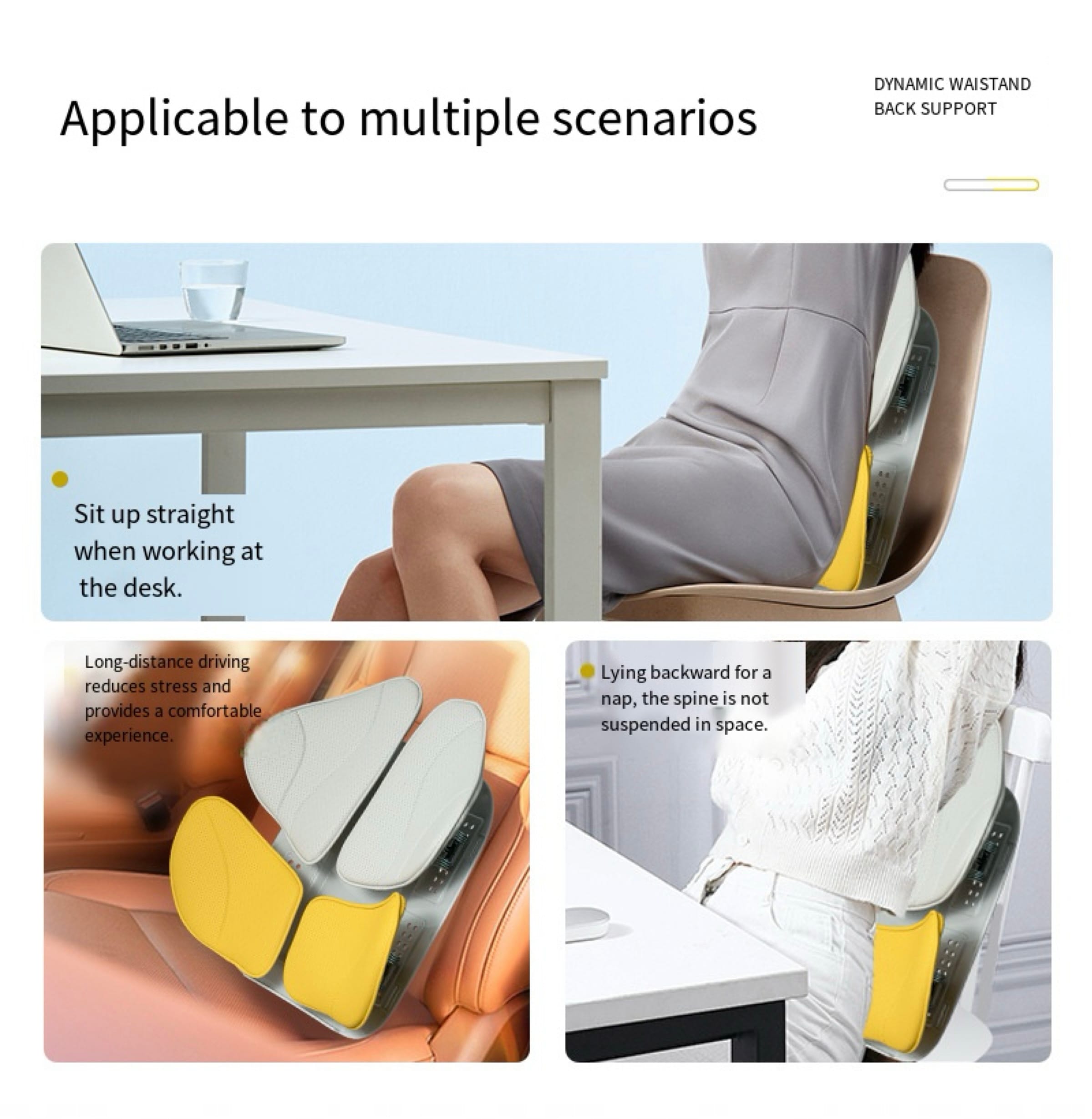 Ergonomic Lumbar Support Cushion with 3D Mesh and Memory Foam