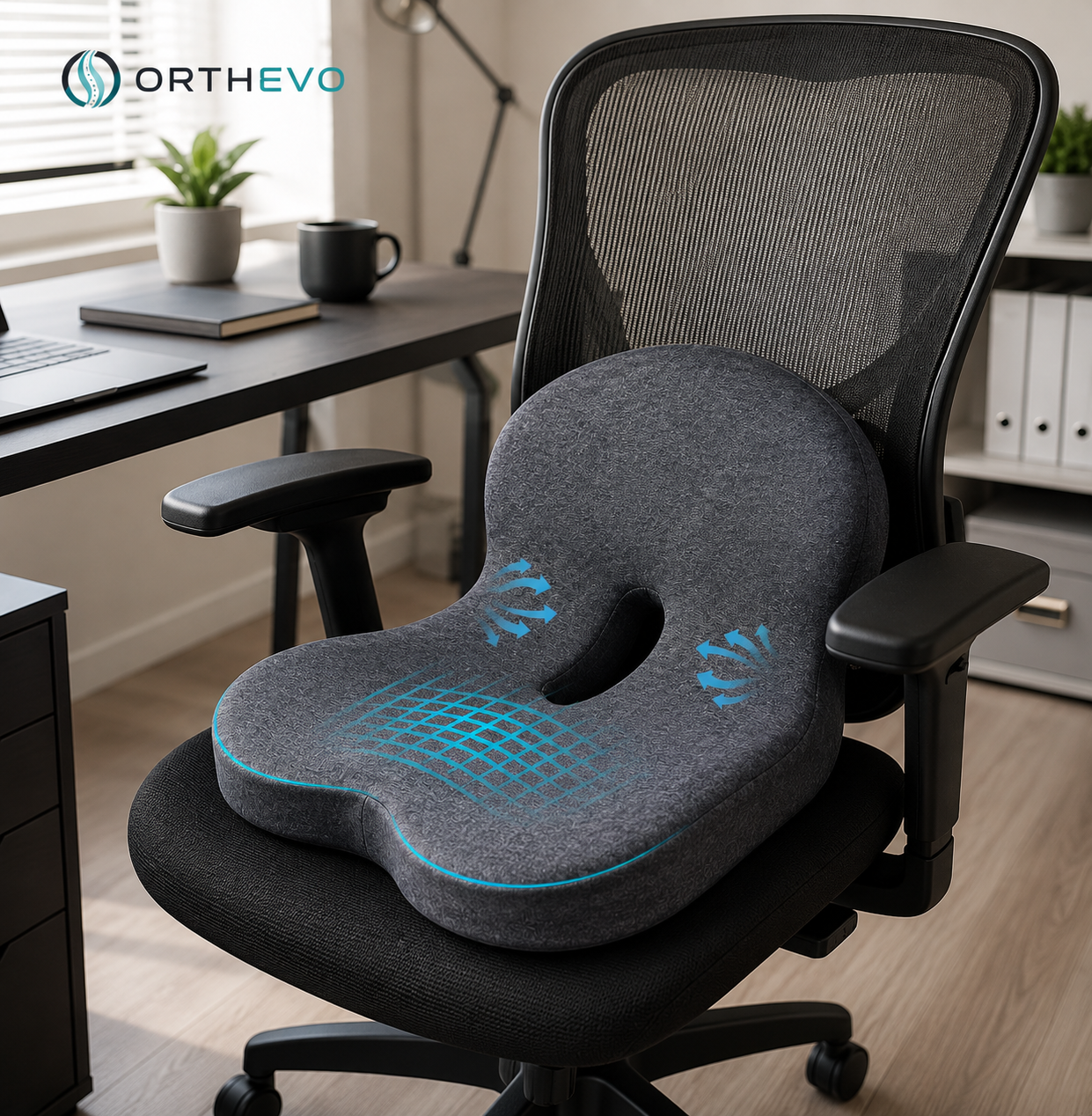 Memory foam seat cushion in a car