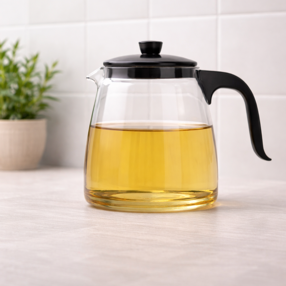 Competitor teapot with plastic handle