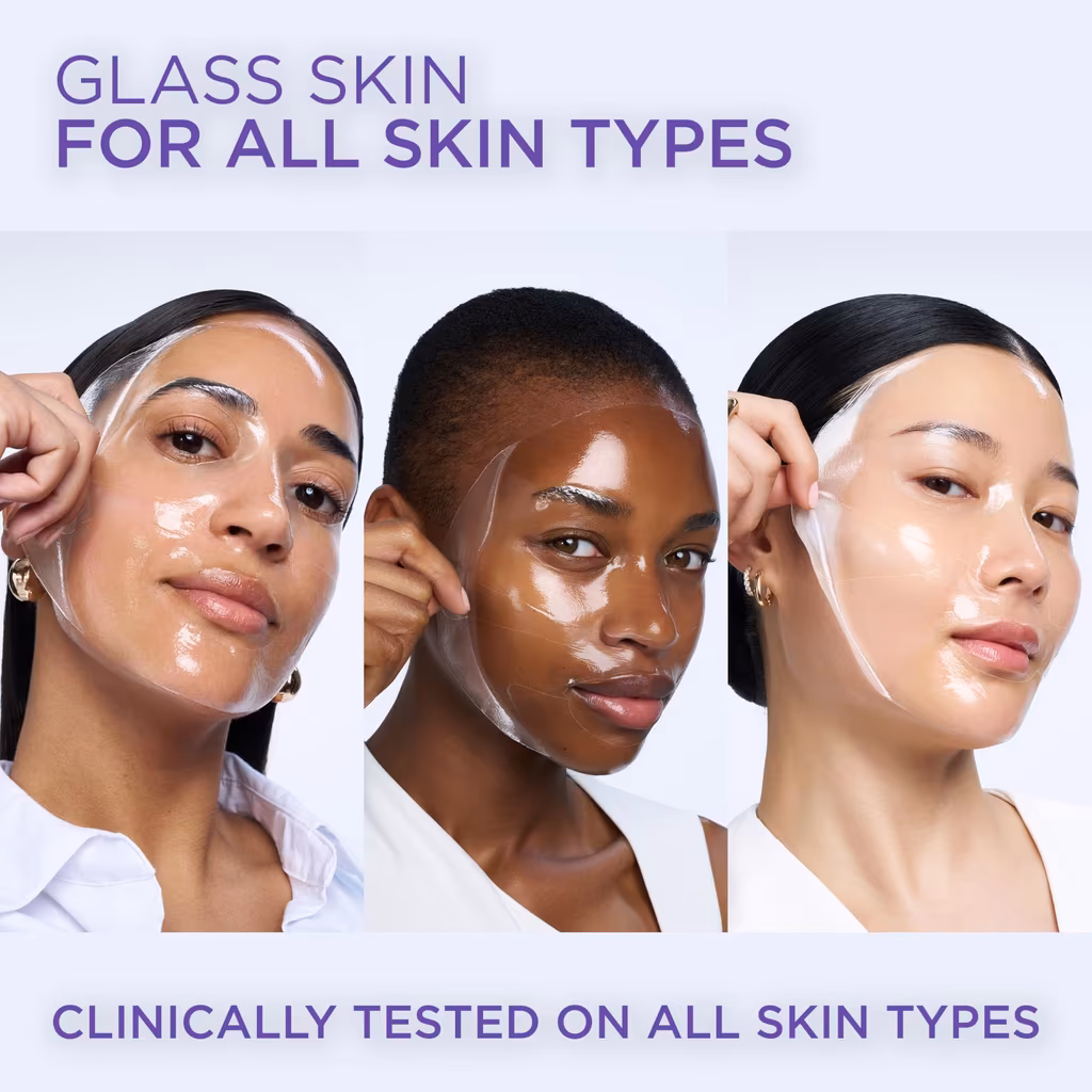 Close-up of L'Oreal Revitalift Glass Skin Mask