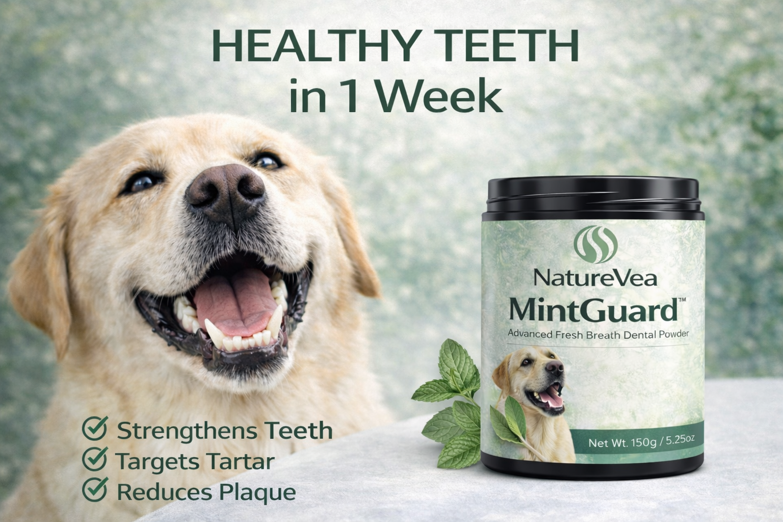 Pet with healthy teeth