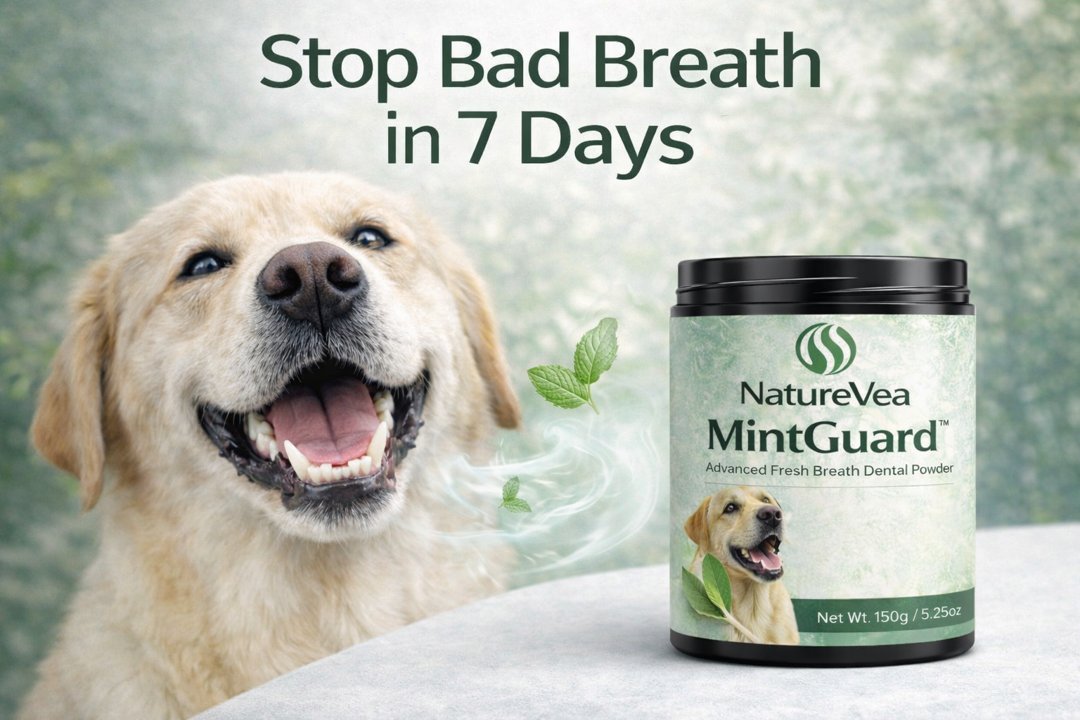 Pet enjoying fresh breath