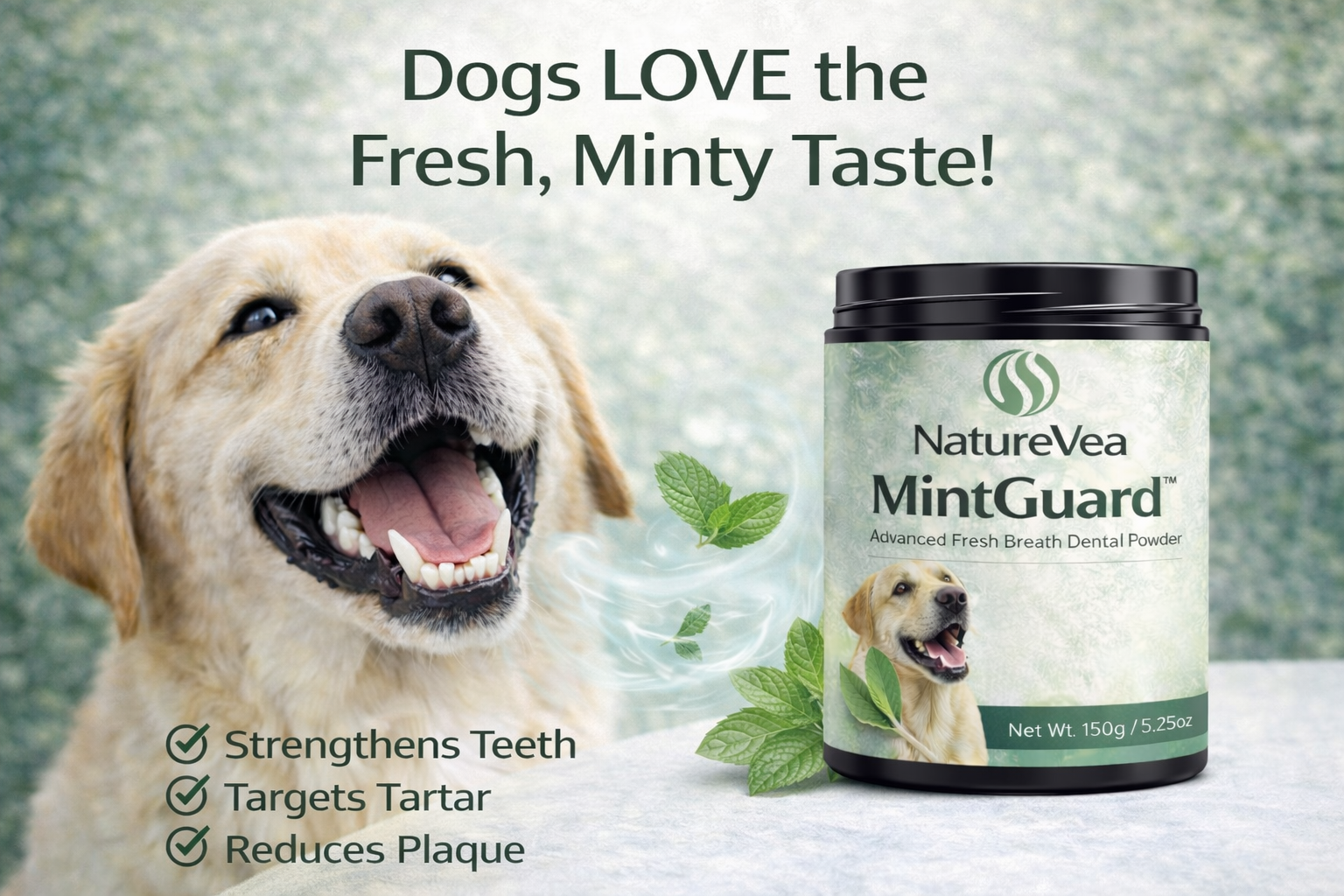 NatureVea MintGuard Advanced Fresh Breath Dental Powder