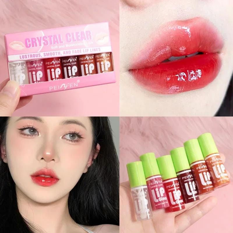 A selection of DUDU lip glaze products in various shades, showcasing their glossy, mirror-like finish.