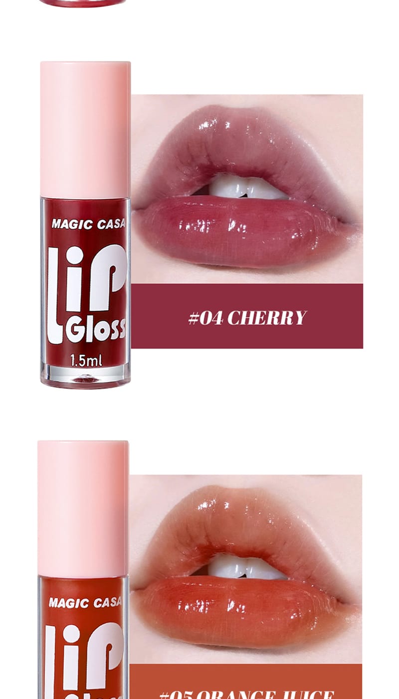 6 Pieces Glass Mirror Lip Gloss Set Hydrating Lightweight Lip Balm Glossy Shimmer Sheer Tint Peach Cherry Pink