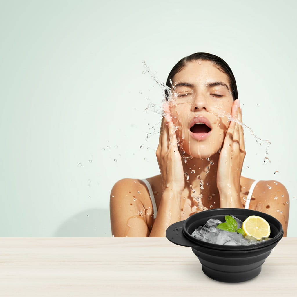 Portable Foldable Silicone Face Ice Bath Bowl