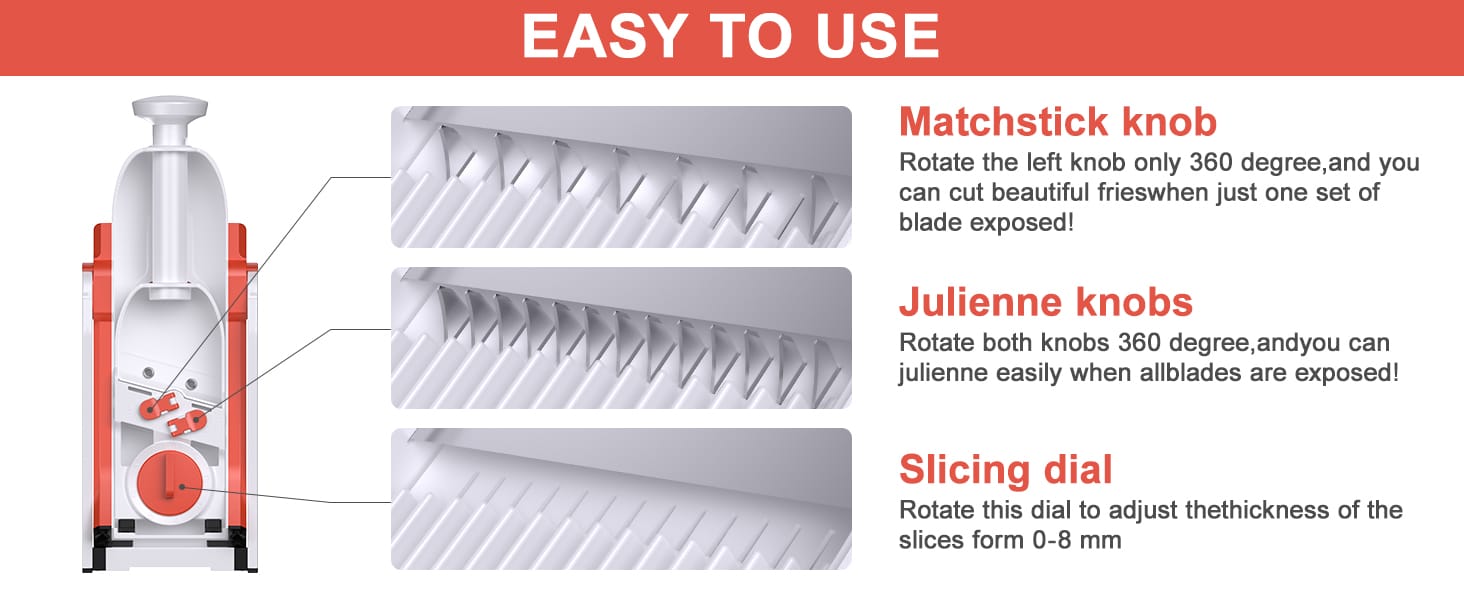 قطاعة خضار آمنة مع شفرات مدمجة