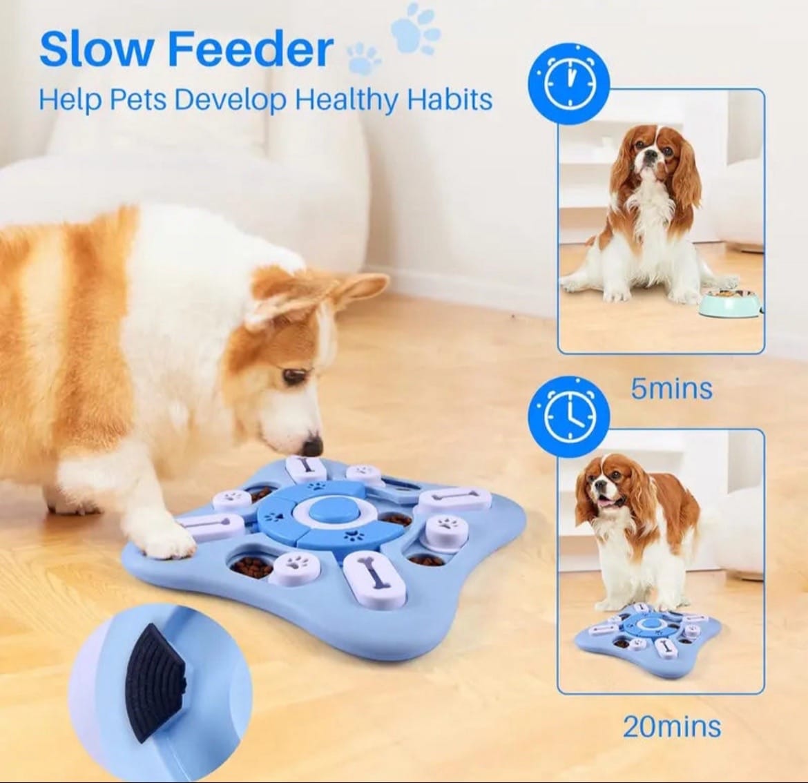 Dog playing with interactive toy
