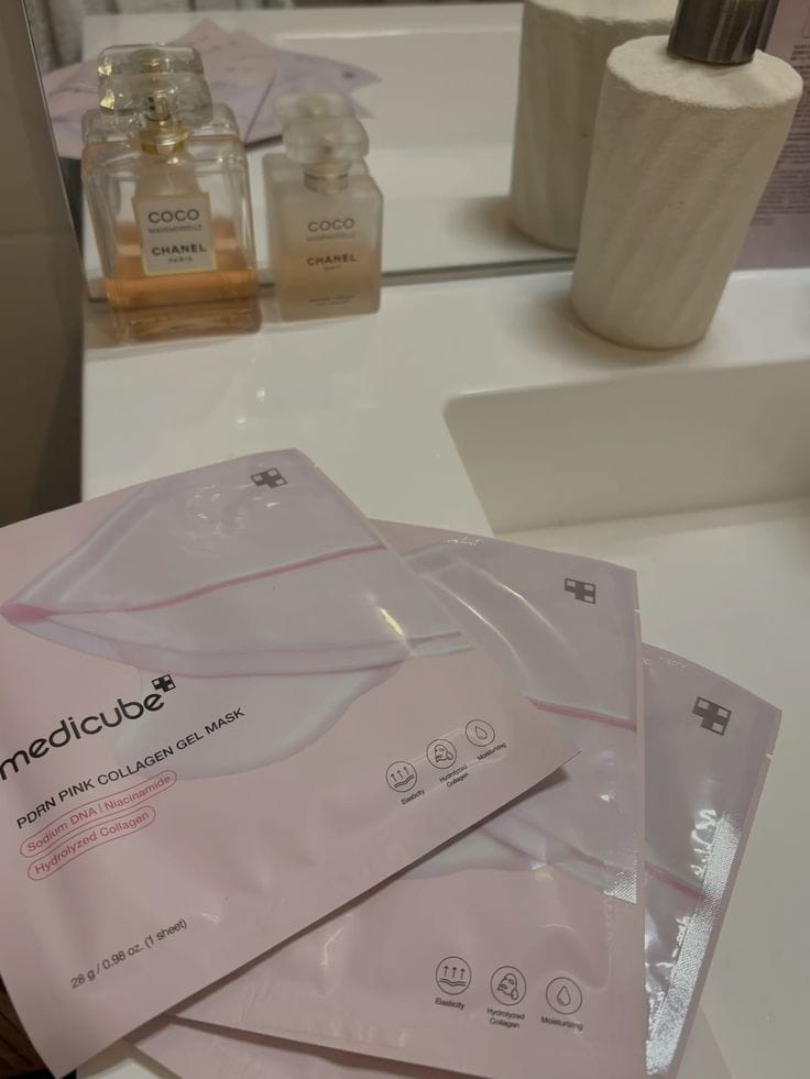 Product packaging showing multiple masks