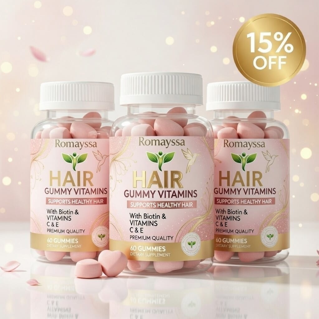 Romayssa Hair Gummy Vitamins promoting healthy hair