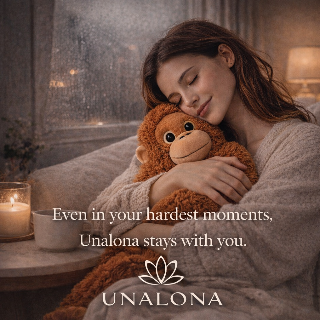 Unalona plush toy offering comfort and support