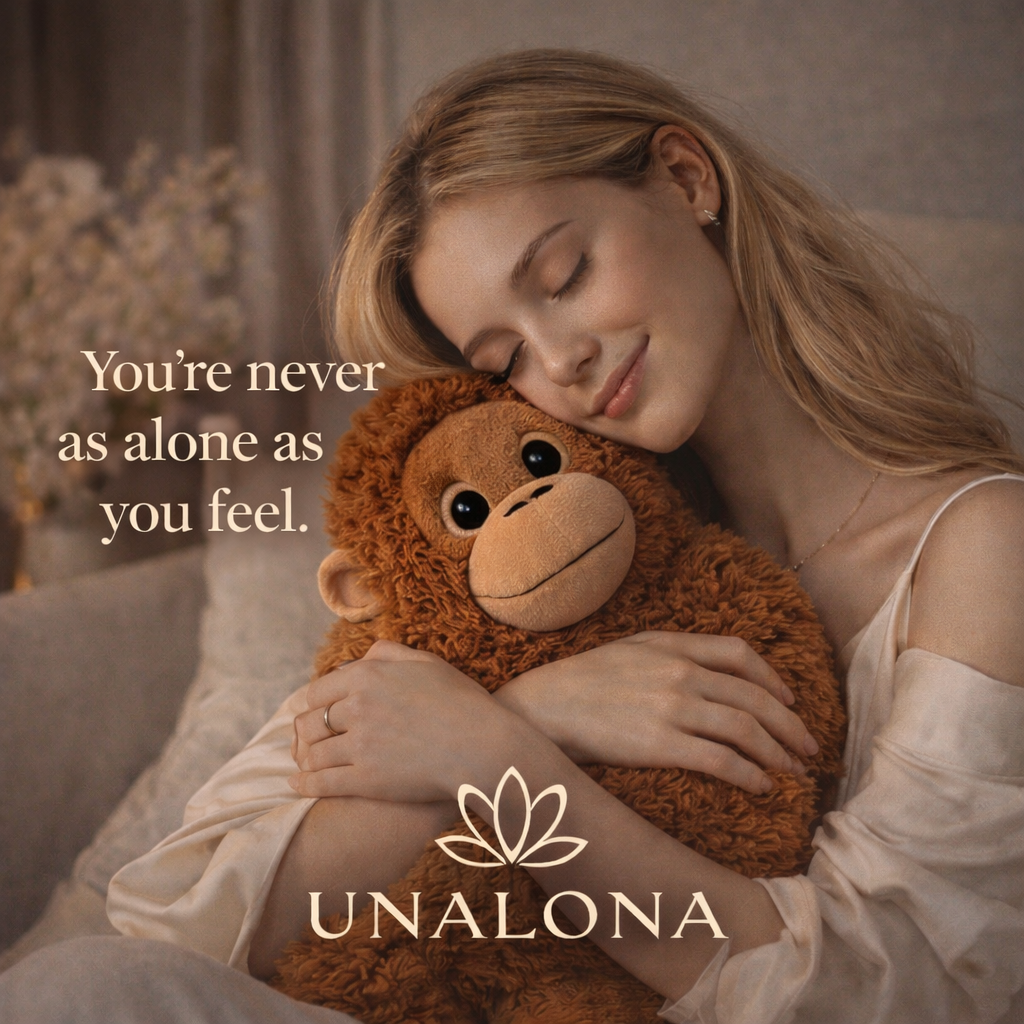 Unalona plush toy offering comfort and support