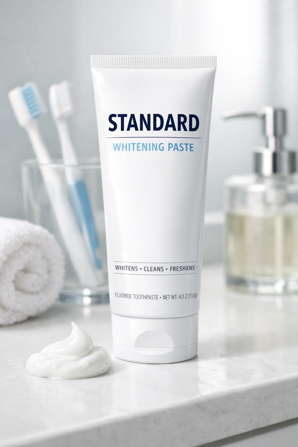 Generic white toothpaste tube