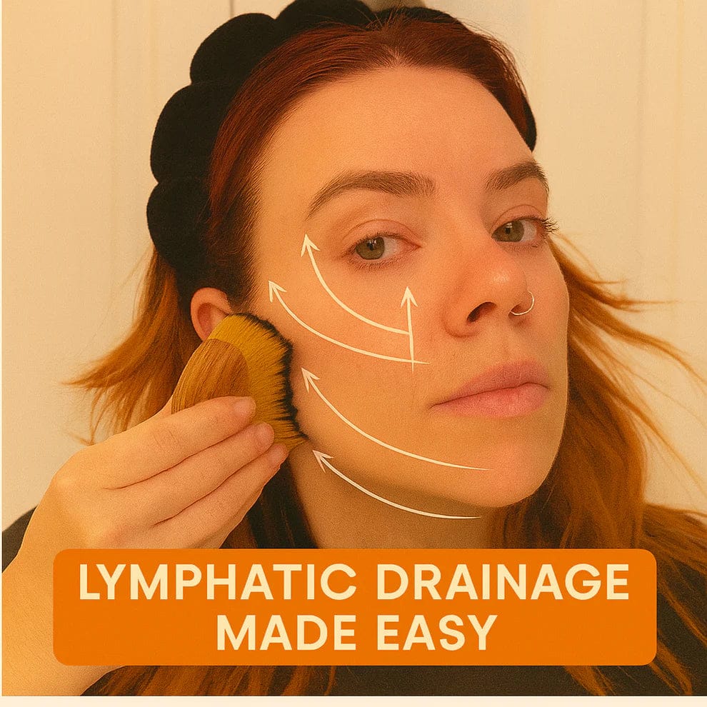 Manual facial sculpting brush with synthetic fibers for radiant skin.