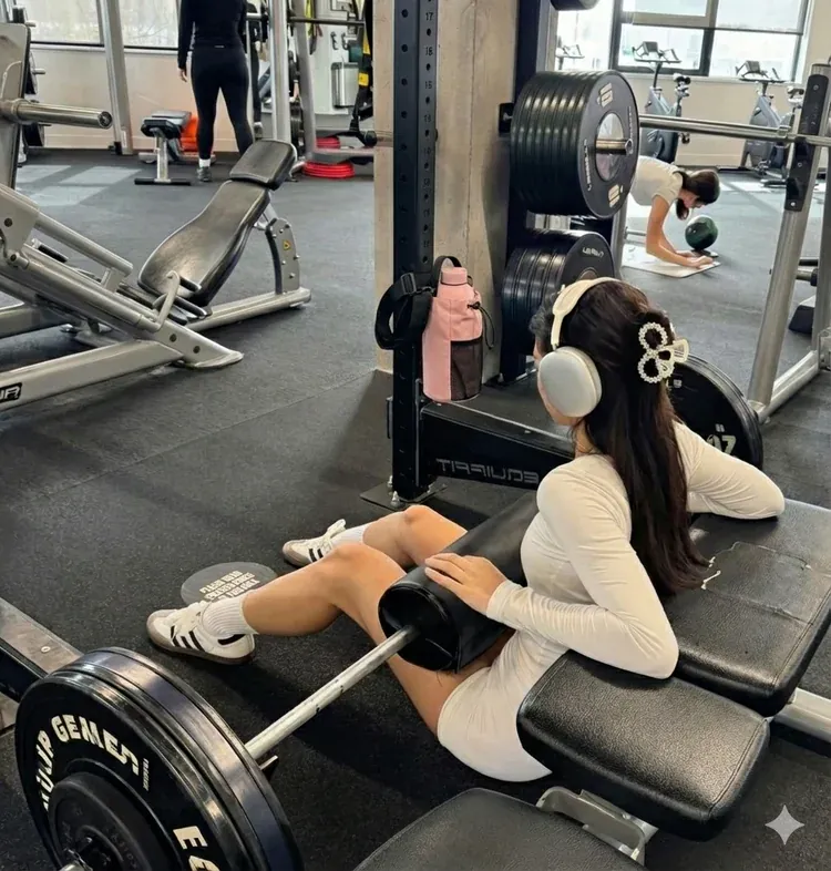 Close-up of the magnetic holder securely holding a phone and keys, demonstrating its strong grip on a metal gym rack.