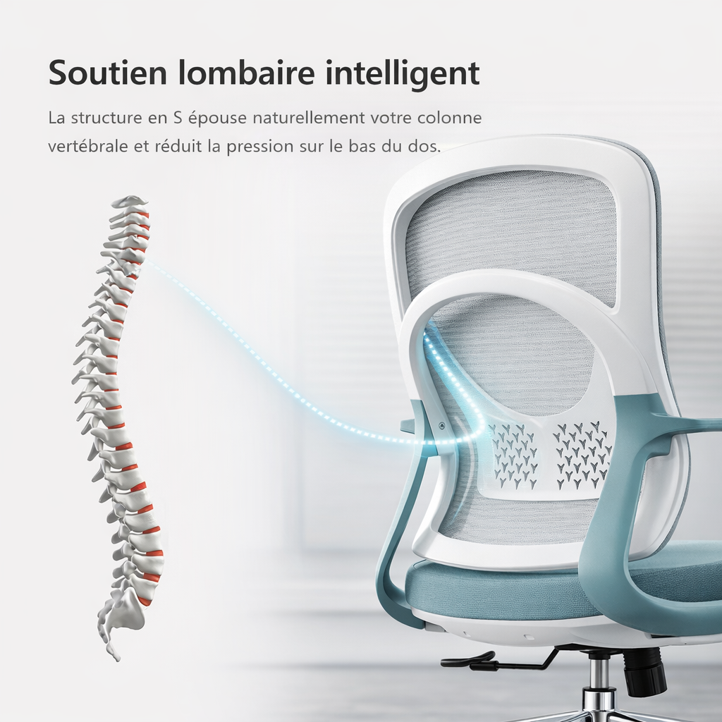 Détail des accoudoirs ajustables de la chaise